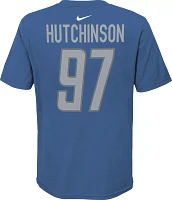 Nike Youth Detroit Lions Aidan Hutchinson #97 Blue T-Shirt