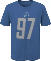 Nike Youth Detroit Lions Aidan Hutchinson #97 Blue T-Shirt