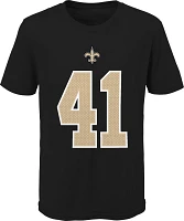 NFL Team Apparel Youth New Orleans Saints Alvin Kamara #85 Black Player T-Shirt