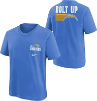 Nike Youth Los Angeles Chargers Back Slogan Blue T-Shirt