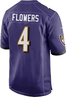 Nike Youth Baltimore Ravens Zay Flowers #4 Purple Game Jersey