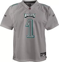 Nike Youth Philadelphia Eagles Jalen Hurts #1 Atmosphere Grey Game Jersey