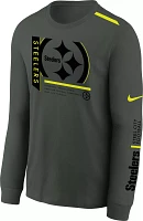 Nike Youth Pittsburgh Steelers 2023 Volt Anthracite Long Sleeve T-Shirt