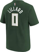 Nike Little Kids' Green Milwaukee Bucks Damian Lillard #0 Icon T-Shirt