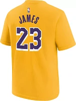 Nike Youth Los Angeles Lakers LeBron James #23 Yellow T-Shirt