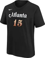 Nike Youth 2022-23 City Edition Atlanta Hawks Clint Capela #15 Black Cotton T-Shirt