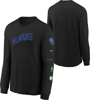 Nike Youth 2023-24 City Edition Milwaukee Bucks Max90 Long Sleeve T-Shirt