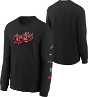 Nike Youth 2023-24 City Edition Portland Trail Blazers Max90 Long Sleeve T-Shirt