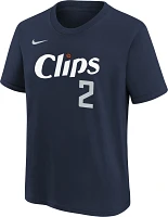 Nike Youth 2023-24 City Edition Los Angeles Clippers Kawhi Leonard #2 Navy T-Shirt