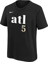 Nike Youth 2023-24 City Edition Atlanta Hawks Dejounte Murray #5 Black T-Shirt