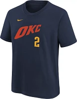 Nike Youth 2023-24 City Edition Oklahoma Thunder Shai Gilgeous-Alexander #2 Navy T-Shirt