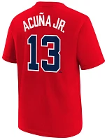 Nike Youth Atlanta Braves Ronald Acuña Jr. #13 Red T-Shirt