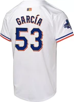 Nike Youth Texas Rangers 2024 Gold Collection Adolis García #53 White Cool Base Jersey