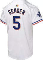 Nike Youth Texas Rangers 2024 Gold Collection Corey Seager #5 White Cool Base Jersey