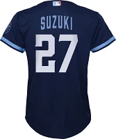 Nike Youth Chicago Cubs City Connect Seiya Suzuki #27 Navy OTC Cool Base Jersey