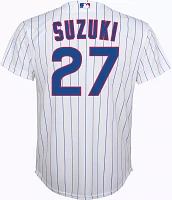 Nike Youth Chicago Cubs Seiya Suzuki #27 White Cool Base Home Jersey