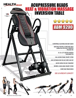 Health Gear Acupressure Beads Heat & Vibration Massage Inversion Table with Adjustable Head Rest