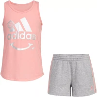 adidas Girls' Tank & French Terry Short Set