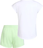 adidas Little Girls' Graphic T-Shirt & Mesh Shorts Two Piece Set