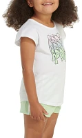 adidas Little Girls' Graphic T-Shirt & Mesh Shorts Two Piece Set