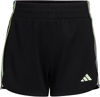 adidas Girls' Elastic Waistband Gradient 3-Stripe Pacer Mesh Shorts