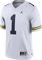 Jordan Men's Michigan Wolverines #1 White Dri-FIT Game Football Jersey