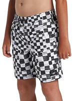 Quiksilver Boys' Everyday Checkers 15” Elastic Waist Volley Shorts