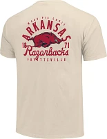 Image One Men's Arkansas Razorbacks Ivory Mascot Local T-Shirt