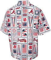 Reyn Spooner Men's  Atlanta Braves White Americana Button Down Shirt