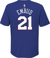 Nike Youth Philadelphia 76ers Joel Embiid #21 Blue Cotton T-Shirt