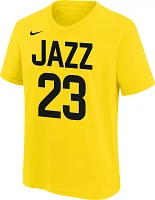 Nike Youth Utah Jazz Lauri Markkanen #23 Yellow T-Shirt