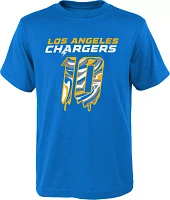 NFL Team Apparel Youth Los Angeles Chargers Justin Herbert #10 Drip Blue T-Shirt