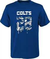 NFL Team Apparel Youth Indianapolis Colts Jonathan Taylor #28 Drip Blue T-Shirt