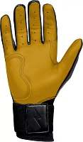 Bruce Bolt Adult Long Cuff Gold Palm Batting Gloves