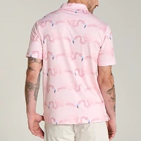 Bad Birdie Men's Flamingo Golf Polo