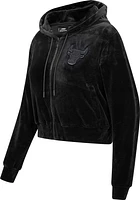 Pro Standard Women's Chicago Bulls Black Velour Full Zip Hoodie