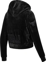 Pro Standard Women's Chicago Bulls Black Velour Full Zip Hoodie