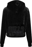 Pro Standard Women's Chicago Bulls Black Velour Full Zip Hoodie