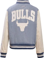 Pro Standard Women's Chicago Bulls Denim Varsity Bomber Jacket