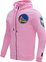 Pro Standard Men's Golden State Warriors Pink Chenille Full Zip Hoodie