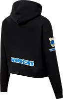 Pro Standard Women's Golden State Warriors Black Cropped Fleece Pullover Hoodie