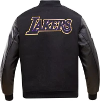 Pro Standard Men's Los Angeles Lakers Black Wool Varsity Jacket