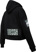 Pro Standard Women's Milwaukee Bucks Black Cropped Fleece Pullover Hoodie