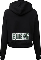 Pro Standard Women's Milwaukee Bucks Black Cropped Fleece Pullover Hoodie