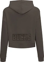 Pro Standard Women's Milwaukee Bucks Dark Khaki Cropped Hoodie