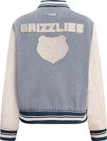 Pro Standard Women's Memphis Grizzlies Denim Varsity Bomber Jacket