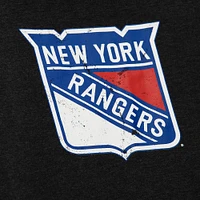 Mitchell & Ness New York Rangers Distressed Logo Black Pullover Hoodie