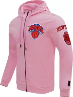 Pro Standard Men's New York Knicks Pink Chenille Full Zip Hoodie