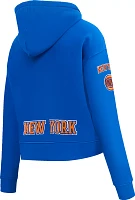 Pro Standard Women's New York Knicks Royal Cropped Fleece Pullover Hoodie