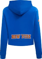 Pro Standard Women's New York Knicks Royal Cropped Fleece Pullover Hoodie